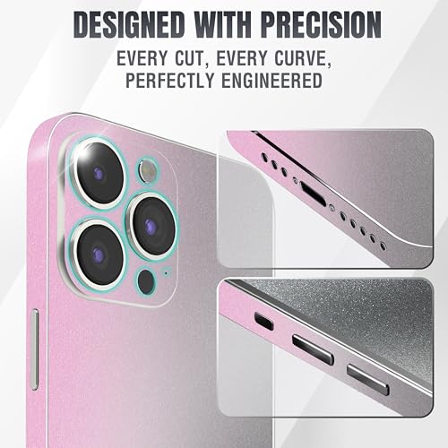 2Pcs Skin Wrap Compatible for iPhone 15 Pro – Slim Decal Vinyl Protective Film for Sides & Back – Sleek Fit, Premium Look – Compatible with All iPhone 15 Pro Cases - Nardo Gray - color: Nardo Gray