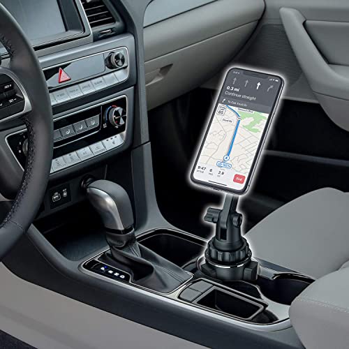 Magnetic Cup Holder Phone Mount – Universal Car Mount with Adjustable Base and Extendable Arm, Compatible with All Smartphones
