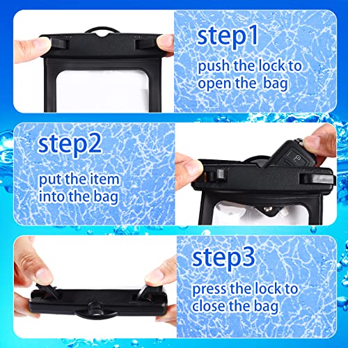 2 Pack Waterproof Car Key Fob Case, Small Waterproof Pouch Floating Keys Holder Pouch for Keys ID Credit Card Cash, Fob Holder for Swimming Submersible Kayaking Boating Snorkeling
