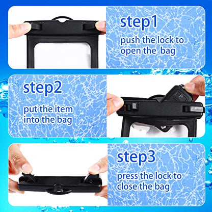 2 Pack Waterproof Car Key Fob Case, Small Waterproof Pouch Floating Keys Holder Pouch for Keys ID Credit Card Cash, Fob Holder for Swimming Submersible Kayaking Boating Snorkeling