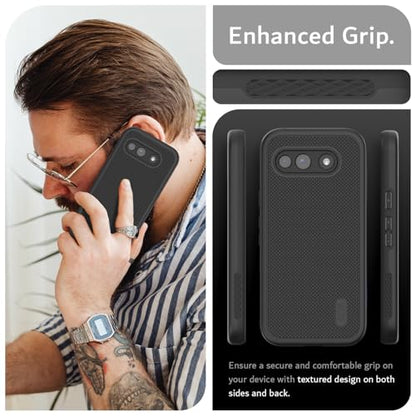 TUDIA for Google Pixel 10a Case (2026) - [MergeGrip] Dual Layer Heavy Duty Slim [Military Grade Drop Tested] Shockproof Protective Pixel 10A Phone Cases - Black - color: Black, size: Pixel 10a Standard