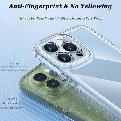for iPhone Case Clear,[Anti-Yellowing][Military-Grade Drop Protection] Transparent Shockproof Slim Thin Phone Bumper Phone Case for iPhone (Clear,for iPhone 12) - size: for iPhone 12