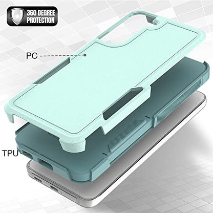 for Samsung Galaxy S22 Plus Case: Dual Layer Protective Heavy Duty Cell Phone Cover Shockproof Rugged with Screen Protector - Military Protection Bumper Tough - Samsung Galaxy S22+ 2022, Mint Green - color: Mint Green (PC) + Mint Green (TPU)