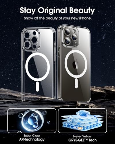 Magnetic Clear Case Compatible with iPhone 15Pro Max 6.7‘’, Non-Yellowing Drop Protection Cover Cases - color: Clear, size: iPhone 15 Pro Max