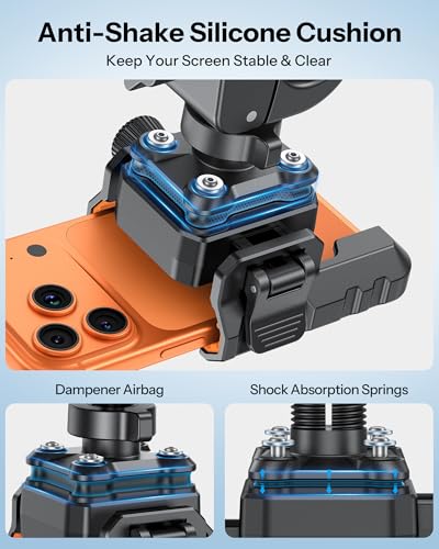 OMOTON BK01 Anti-Vibration Bike Phone Mount, Quick Lock for Riders - color: 3-Orange