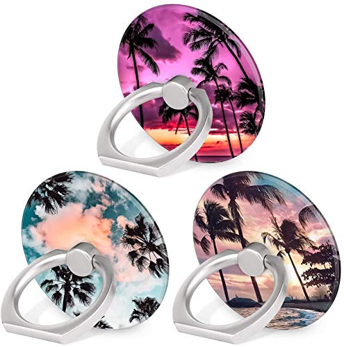 Bonoma Cell Phone Ring Holder Stand,3 Pack Sunset Beach Palm Tree - color: Sunset Beach Palm Tree