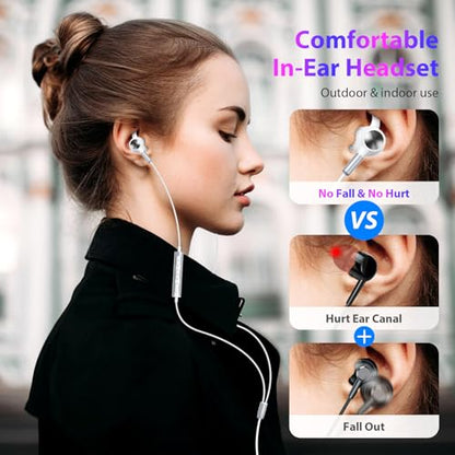 APETOO 3.5mm Wired Earbuds Sport in-Ear Headphones Mute Mic Stereo Bass - color: White-Silver