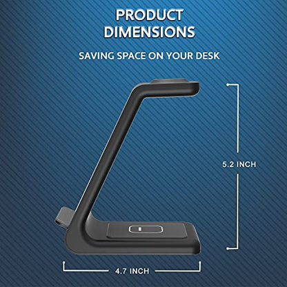 Charging Station for Multiple Devices,3 in 1 Fast Charging Dock for iPhone Series 14/13/12/11/X/8 Plus,Airpods, Desk Wireless Charger for Apple Watch 8/Ultra/7/6/SE/5/4/3/2 with QC3.0 Wall Adapter