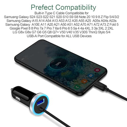 USB C Car Charger, 3.4A Fast Charging Car Charger for Samsung Galaxy S26