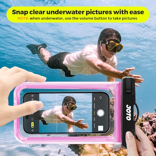 JOTO Up to 7" Universal Waterproof Phone Case for iPhone 17 Air 16 15 14 13 12 11 Plus Pro Max, IPX8 Cellphone Dry Bag XR X SE, Galaxy S23 S22 S21 S20+ S20 S10 Plus Note, Pixel -Pink - color: Magenta, size: 1 Pack