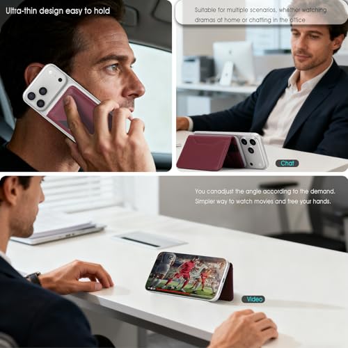 For MagSafe Wallet,Magnetic Card Holder RFID Blocking Wallet with 5 Card Slots & Cash Pocket For iPhone 17/16/ 15/14/ 13/12/ Pro/Max/Plus/Air Red - color: Red