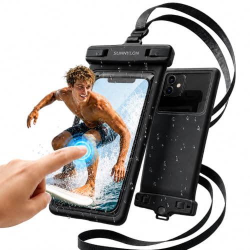 Waterproof Phone Pouch IPX8,Soft TPU Underwater Phone Case with Neck Strap & Sensitive Touch Screen, Waterproof Cell Phone Pouch for Beach,Cruise,Fits Samsung iPhone 17/16/15/14 Pro Max (1-pack Black) - color: 1-pack Black
