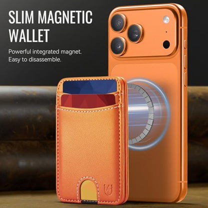 for Magsafe Wallet Magnetic RFID Blocking Card Holders, Orange - color: Orange