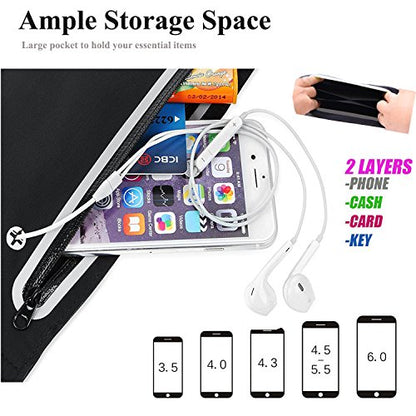 Fanny Packs for Women,Waterproof Fanny Pack for Men,Adjustable Running Belt Waist Pack Slim Expandable Pocket Belt,iPhone Running Holder Cell Phone Elastic Waist Pouch Bag for Galaxy Black - color: 1-Black
