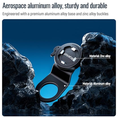 Bike Phone Mount Holder,Aluminum Bicycle Handlebar Stem Mini Phone Clamp - color: 【2nd Gen】Stem Mount-Black
