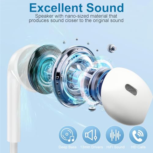 2 Packs USB C Headphones for iPhone 17/16/15 Earbuds Type C Earphones