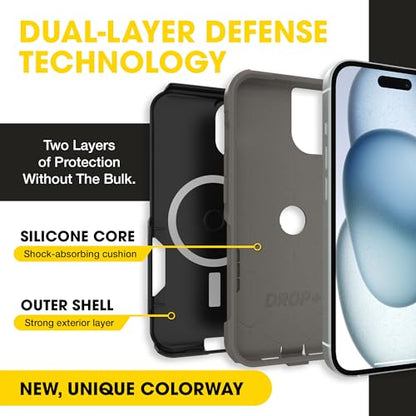 OtterBox iPhone 17e, 16e, 15, 14, 13 Commuter Series Case - Black & Grey | 3X Military Drop Protection - Slim - Dual-Layer Shockproof Design - Pocket-Friendly - Raised Edges - Port Covers - color: Black/Grey