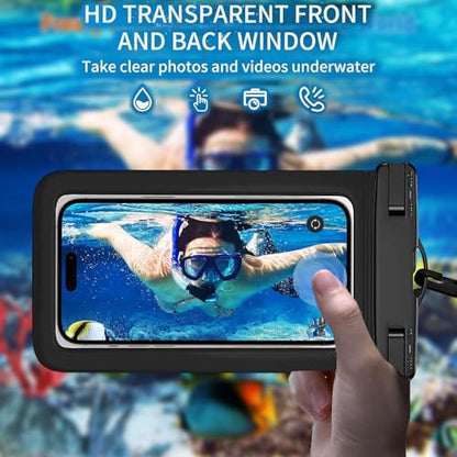 Waterproof Case Compatible with iPhone 14 Pro Max/13/12/11/XR/X/SE/8/7, Galaxy S22/S21 Google up to 7.5" IPX8 Dry Bag Vacation Essentials (Balck-4) - color: Balck-4
