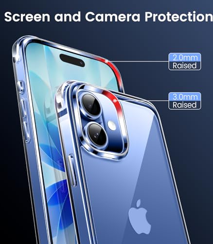 Mkeke Compatible with iPhone 17 Case Clear [Not-Yellowing] [Military-Grade Drop Protection] Shockproof Protective Phone Bumper 6.3 inch - size: for iPhone 17 6.3"