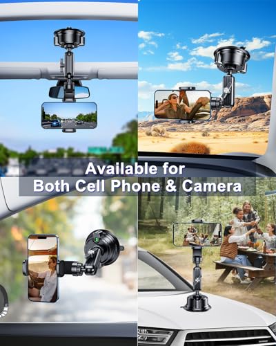 Suction Cup Mount for GoPro Camera Phone Holder Rotatable