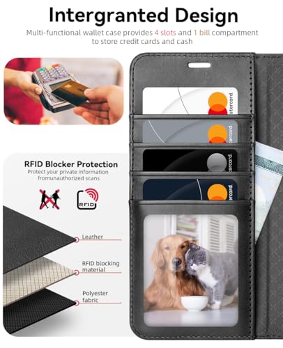OCASE Compatible with Galaxy S25 Edge Wallet Case, PU Leather Flip Folio Case with Card Holders RFID Blocking Kickstand [Shockproof TPU Inner Shell] Protective Phone Cover 2025, Graphite - color: Graphite, size: Samsung Galaxy S25 Edge
