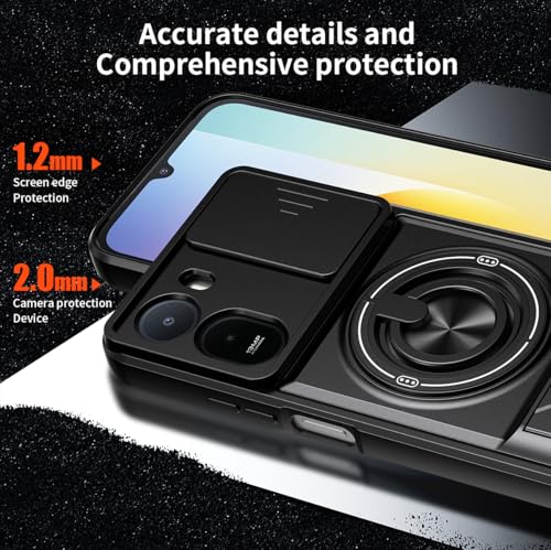 Compatible with REDMI A7 Pro 4G Case Cover,Compatible with Xiaomi Redmi A7 Pro 4G 25128RN17Y 25128RN17A 25128RN17L with Slide Camera Cover Phone Stand Protective Case Black - color: Black, size: Compatible with REDMI A7 Pro 4G