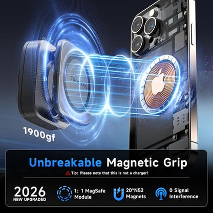 Magnetic Car Phone Holder for Dashboard & Windshield, Quick-Swap Cell Phone Mount with Strong Suction Cup, 360° Adjustable Car Phone Stand, Compatible with iPhone 17-12Pro Max, Samsung Galaxy
