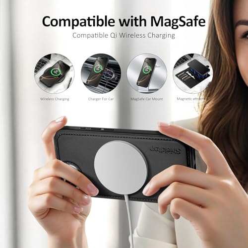 Shieldtop Compatible with MagSafe iPhone 17e / 16e Wallet Case,Black | 2 in 1 Detachable Magnetic,Credit Card Holder Slots,RFID Blocking,PU Leather,Kickstand,Flip Folio Phone Cover for Men & Women - color: Black