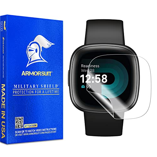 ArmorSuit 6 Pack for Fitbit Versa 4 Screen Protector MilitaryShield HD Clear TPU Film - Made in USA - size: Versa 4