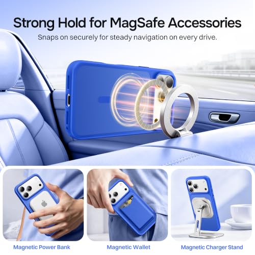 Magnetic for iPhone 17 Pro Case, Compatible with MagSafe, [Military Grade Drop Protection] Translucent Matte Shockproof Protective Anti-Fingerprint Phone Case, 6.3", Klein Blue - color: Klein Blue, size: Iphone 17 Pro