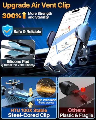 【Upgraded Strongest Suction & Pro Military-Grade Certs 】Ultimate Car Phone Mount【360°Rotatable Suction】Cell Phone Holders Truck Stand for Dashboard Windshield Vent for iPhone 18 Pro Max Samsung,Black - color: Black