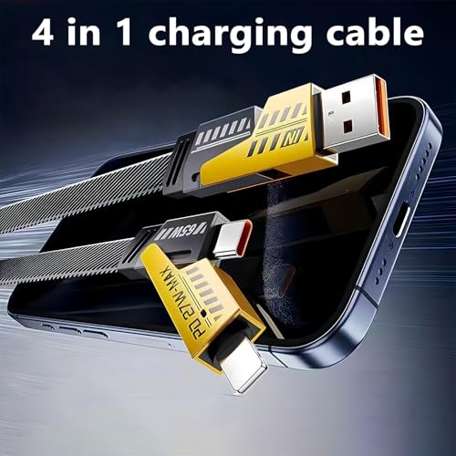2Pcs 4 in 1 Charging Cable,USB A/C to C/L, 6.6FT, USB C to L Charging cable