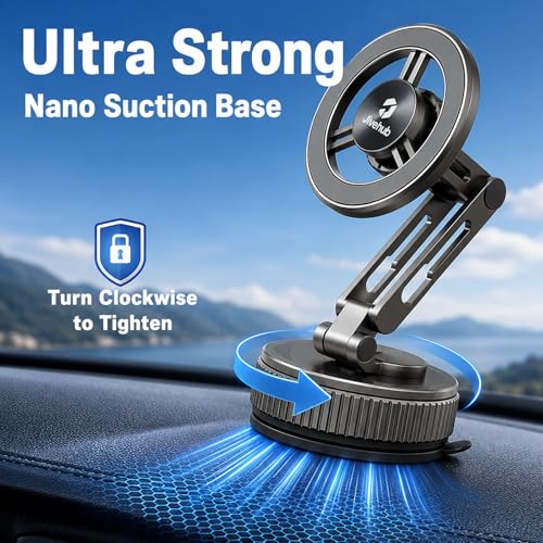 Silver Long Phone Holder for Car, N55 Magnetic - color: sliver