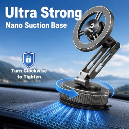 Silver Long Phone Holder for Car, N55 Magnetic - color: sliver