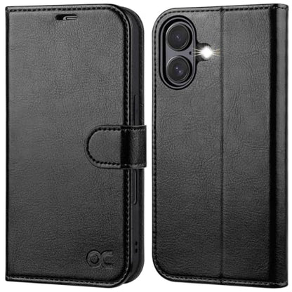 OCASE for iPhone 17 Wallet Case, Card Holder, Black | RFID Blocking, Kickstand, Magnetic Closure, PU Leather Flip Folio, Shockproof TPU Shell, Protective Phone Cover (6.3") 2025 - color: Black
