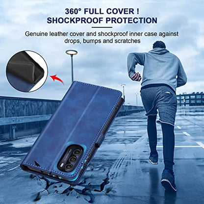 Jasonyu Flip Wallet Case for Moto G Stylus 5G (2022),Leather Magnetic Folio Cover with Card Holder,Kickstand - TPU Shockproof Durable Protective Phone Case,Blue | PU Leather Magnetic Folio Cover,with Card Holder,Kickstand,TPU Shockproof,Durable,Protective