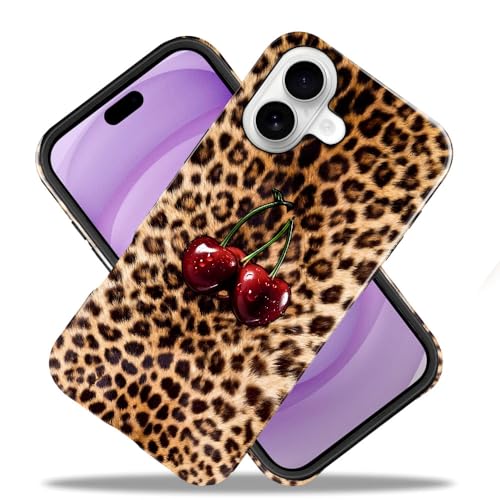 Compatible with iPhone 17,Anti-Scratch Glossy Case Cover,Cherry Leopard Animal Cheetah - color: Cherry Leopard Animal Cheetah, size: IPhone 17