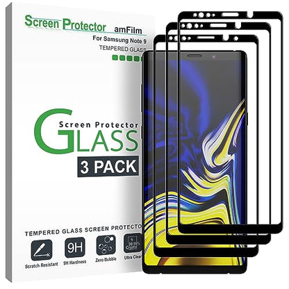amFilm Screen Protector for Samsung Galaxy Note 9 Tempered Glass 3 Pack