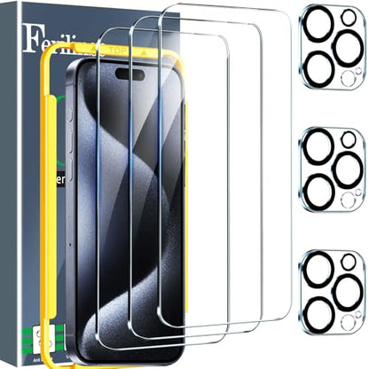 Ferilinso 3 Pack Screen Protector for iPhone 15 Pro Max, Tempered Glass - size: iPhone 15 Pro Max 6.7 INCH