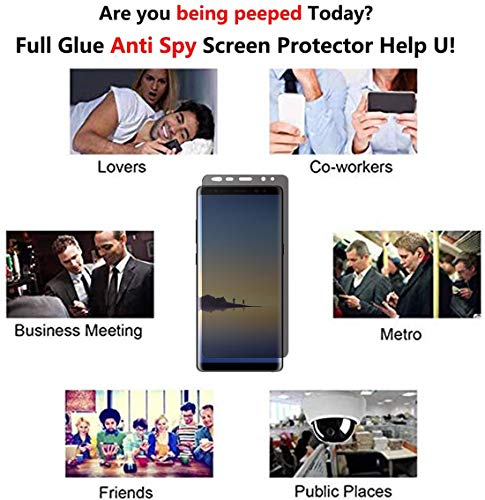 Galaxy Note 8 Privacy Screen Protector, [Anti-Spy] [Case Friendly] [Full Coverage] [Anti-Scratch] [3D Curve Edge] Premium Flexible Film Screen Protector for Samsung Galaxy Note 8 [2-Pack] - size: for Samsung Galaxy Note 8