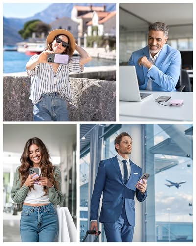 for Magsafe Battery Pack 12000mAh Magnetic Power Bank Portable Charger USB C 20W Fast Charging Wireless Charger Travel Essential for iPhone 16/15/14/13/12 Series Purple | PD 22.5W Fast Charging, USB C in&Out Wireless Battery Pack Phone Charger for iPhone