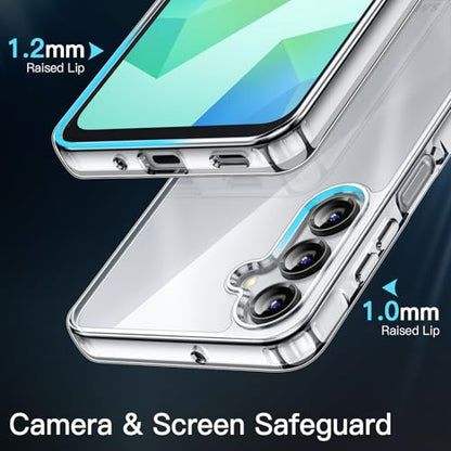 JETech Case for Samsung Galaxy A16, Anti-Yellowing, Clear | Shockproof Protection, Scratch Resistant Hard PC Back, Durable Transparent TPU Bumper - color: Clear, size: Galaxy A16