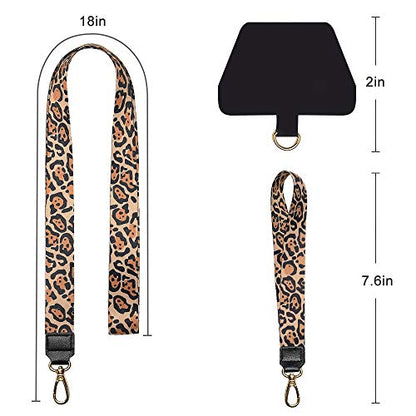 SHANSHUI Phone Strap, Universal Cell Phone Neck Lanyard Wrist Lanyard Tether Lanyard for Smartphone Safety Tether System Key Chain Holder - Cheetah - color: Cheetah, size: 17inch