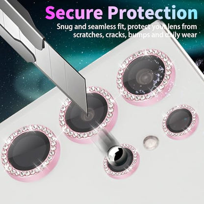 Camera Lens Protector for Samsung Galaxy S24 Ultra, Diamond Pink - color: Diamond Pink