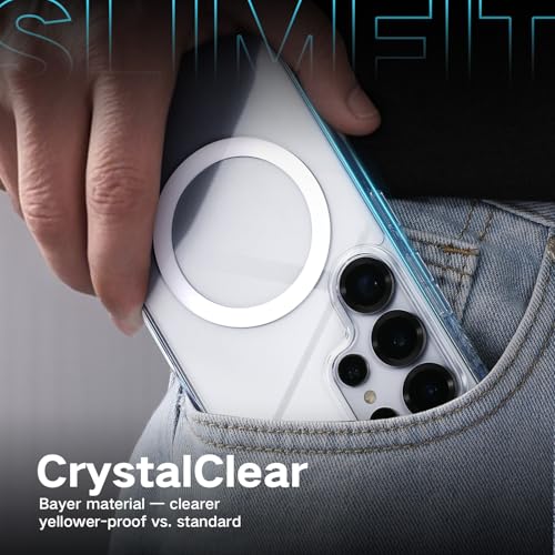Maledan for Samsung Galaxy S25 Ultra Case Crystal Clear - Compatible with Magsafe S25 Ultra Case Transparent Slim Magnetic Samsung S25 Ultra Case Military Shockproof Accessories, Anti-Yellowing Clear - color: Crystal Clear