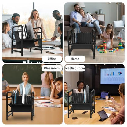 Moricher Chromebooks Charging Station 12-Slot Open Charging and Storage Rack with Leveling Feet for iPads, Tablets and Laptop Computers – Ideal for Classrooms, Offices, and Libraries