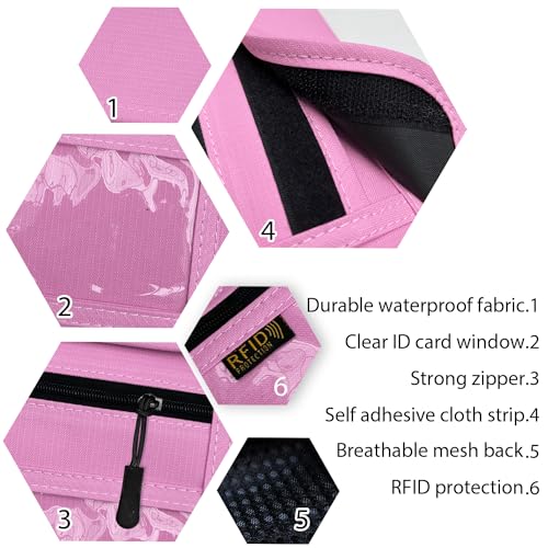 RFID Blocking Travel Neck Wallet Pouch and Passport Holder, Travel Neck Pouch Passport Holder for Women & Men - Pink - color: Pink