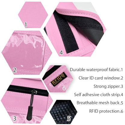 RFID Blocking Travel Neck Wallet Pouch and Passport Holder, Travel Neck Pouch Passport Holder for Women & Men - Pink - color: Pink