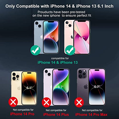 Compatible with iPhone 14 / iPhone 13 Case – Rugged Full-Body Protective Cover for Women Men Dual Layer Shockproof Bumper, Heavy-Duty Phone Case - Deer Flower Moon 100 - color: Deer Flower Moon 100