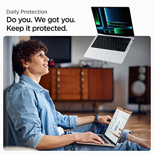 Spigen GlasTR Slim Screen Protector for MacBook Pro 14" M1-M5 Series | (2021-2026), 9H+ Tempered glass, Scratch resistance, Lab-tested 100% clarity, Precise cutout, Case-friendly, 1Pack - size: 14 inch